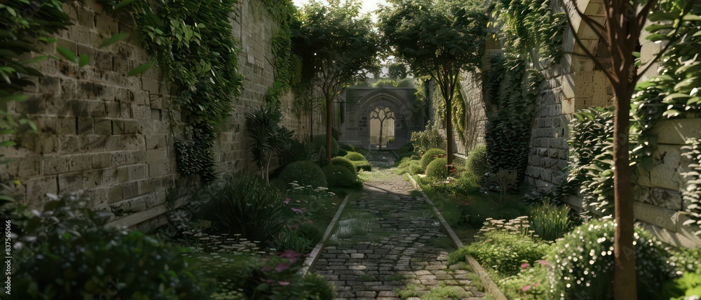Architectural garden Features in a Medieval Fortress Architectural garden Features in a Medieval Fortress