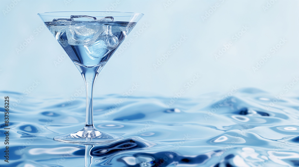 A surrealist illustration of a martini glass with melting elements, creating a dreamlike atmosphere, surrealist design, National Martini Day, with copy space A surrealist illustration of a martini glass with melting elements, creating a dreamlike atmosphere, surrealist design, National Martini Day, with copy space