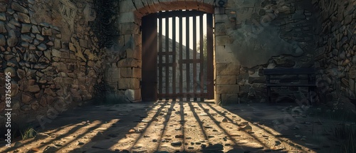 Architectural gate in a Medieval Fortress photo