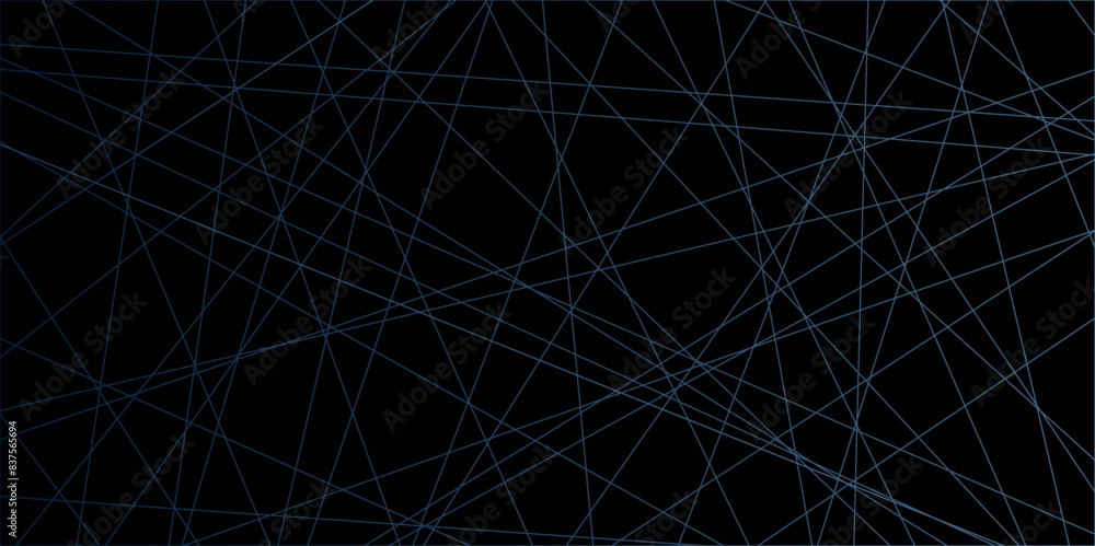 Εκτύπωση καμβά Abstract black with blue lines, triangles background modern design