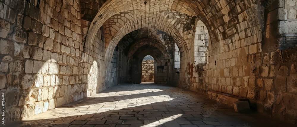 Fototapeta premium Architectural prison caves in Medieval Fortress