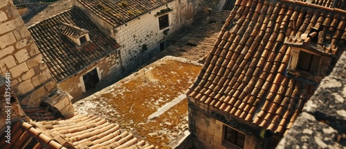 architectural roof in medieval fortress