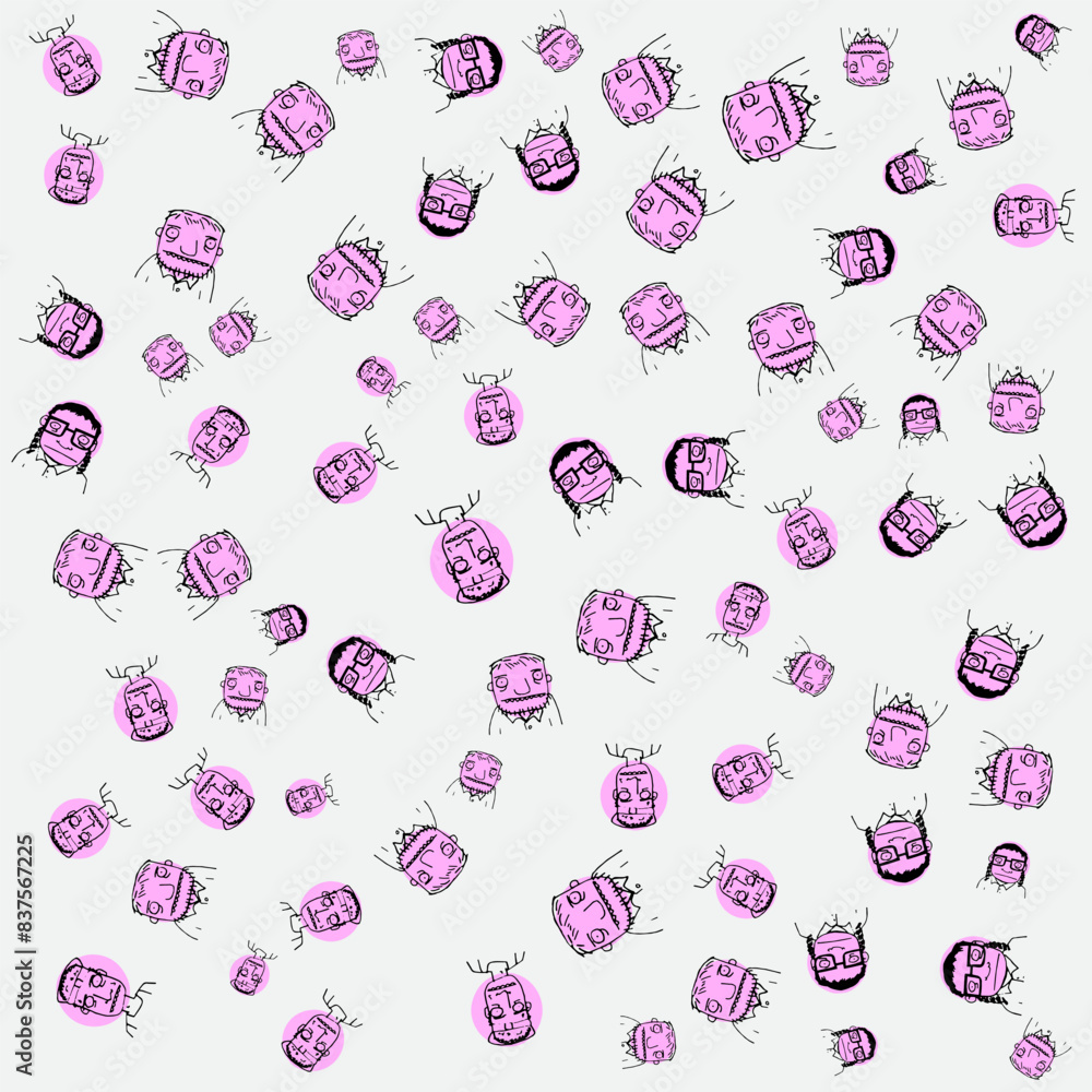 pattern face trend design illustration pattern face trend design illustration