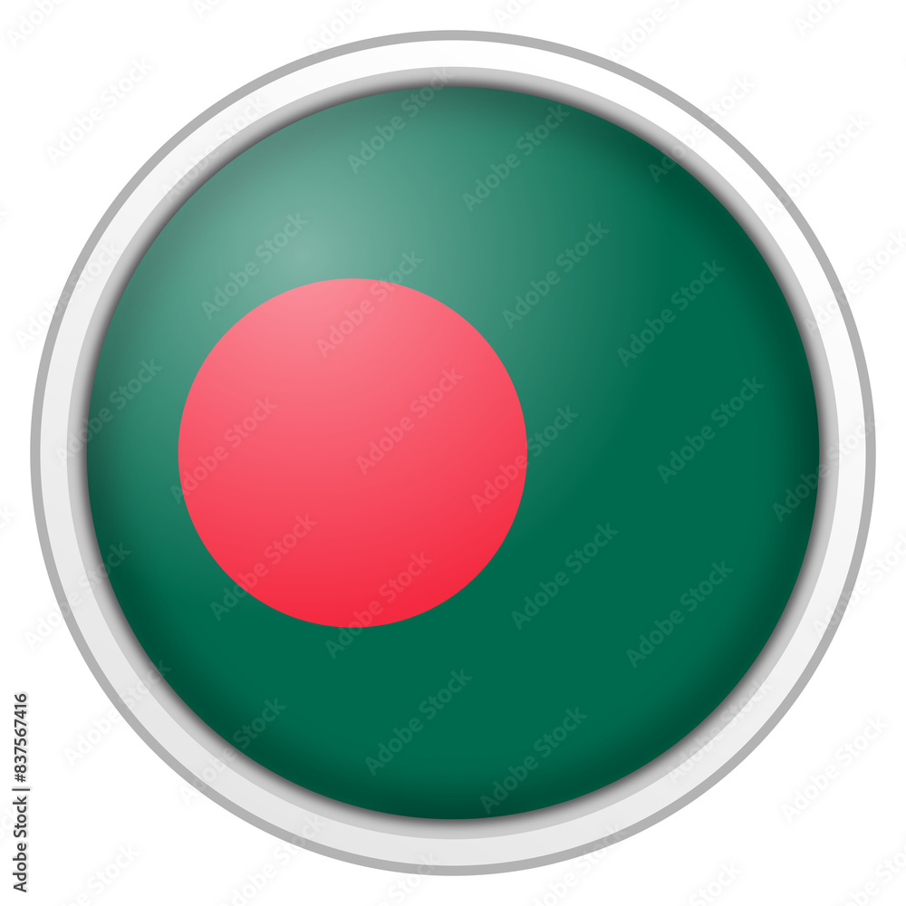 Bangladesh circle glossy 3d flag. country flag button. Bangladesh circle glossy 3d flag. country flag button.