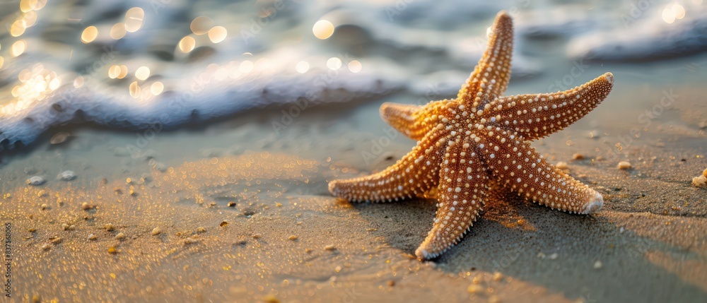 starfish on the sand on the beach close view starfish on the sand on the beach close view
