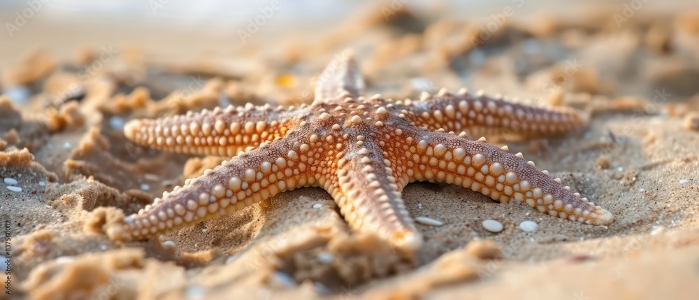 starfish on the sand on the beach close view starfish on the sand on the beach close view