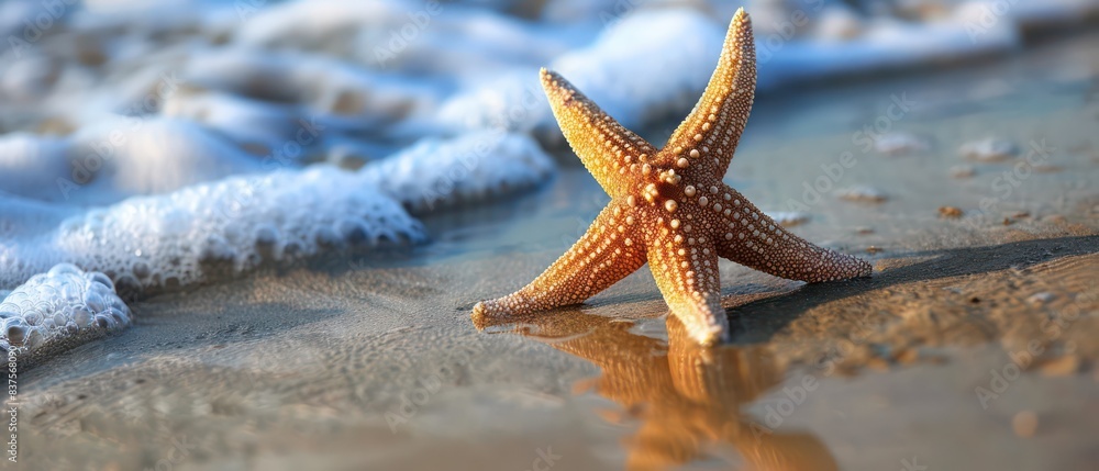 starfish on the sand on the beach close view starfish on the sand on the beach close view