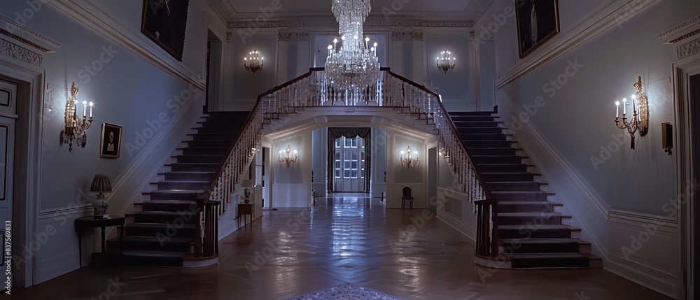 Fototapeta premium Interior of a grand old mansion hallway room