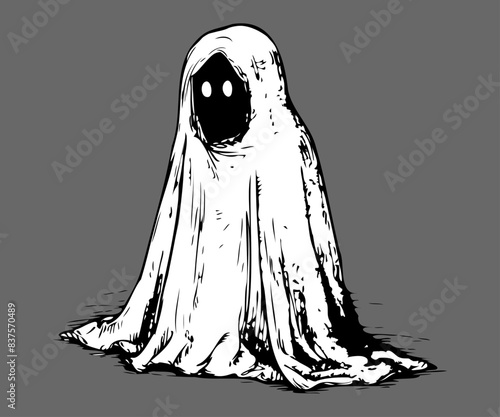 Spooky Ghost Illustration for Halloween Decor