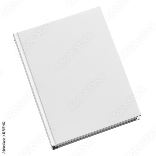 Minimalist empty white book cover. Ideal for mockups, presentations, and design projects. Clean and simple layout for creative purposes., transparent background