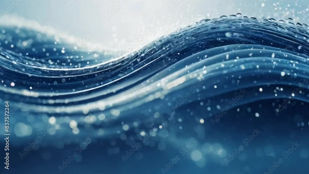 Digital blue particles wave and light abstract background with shining ...