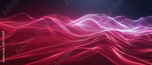 red abstract moving smoothed lines with futuristic glowing effec