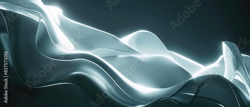 dark white abstract moving smoothed lines with futuristic glowing effect