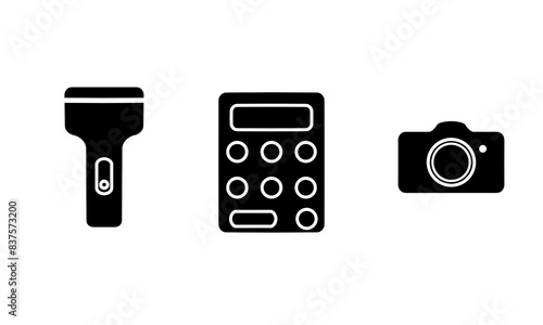 flashlight icon, calculator, camera, ui icon or ux design web vector illustration