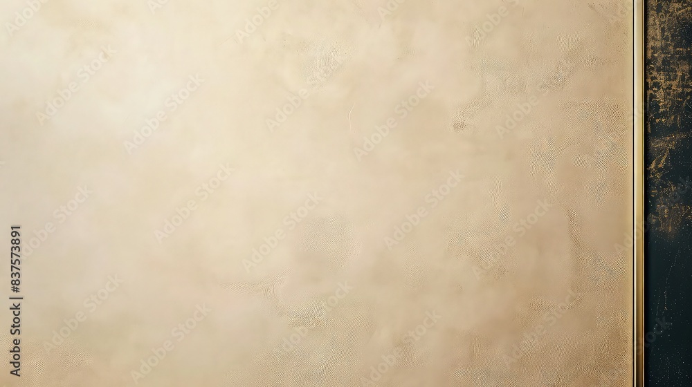 Obraz premium Warm textured beige paper occupies most of the frame with a dark textured edge on the right, offering a natural surface for historical or rustic announcement copy.
