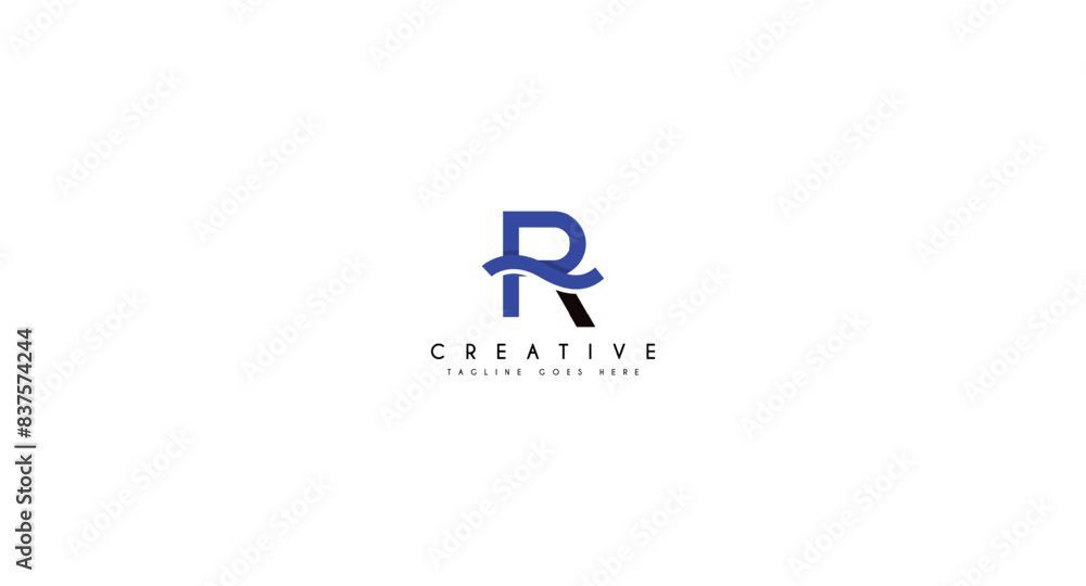 Initial Letter R with Wave logo design vector illustration. Initial Letter R with Wave logo design vector illustration.