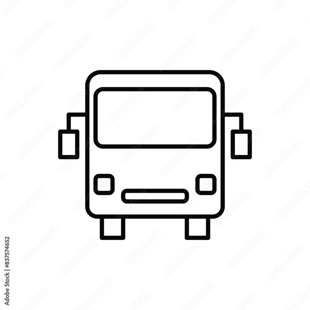 bus icon front vector design on white background bus icon front vector design on white background