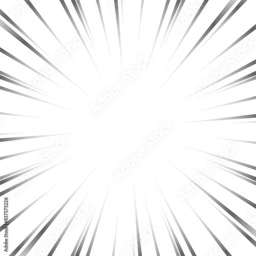 灰色のグラデーションの集中線
