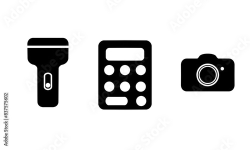 flashlight icon, calculator, camera, ui icon or ux design web vector illustration