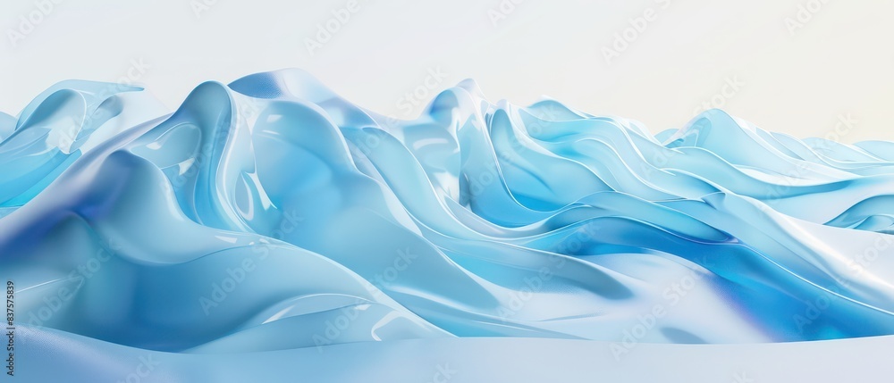 Fototapeta premium light blue moving smoothed lines with abstract futuristic glowing effect