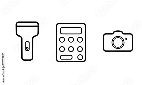 flashlight icon, calculator, camera, ui icon or ux design web vector illustration