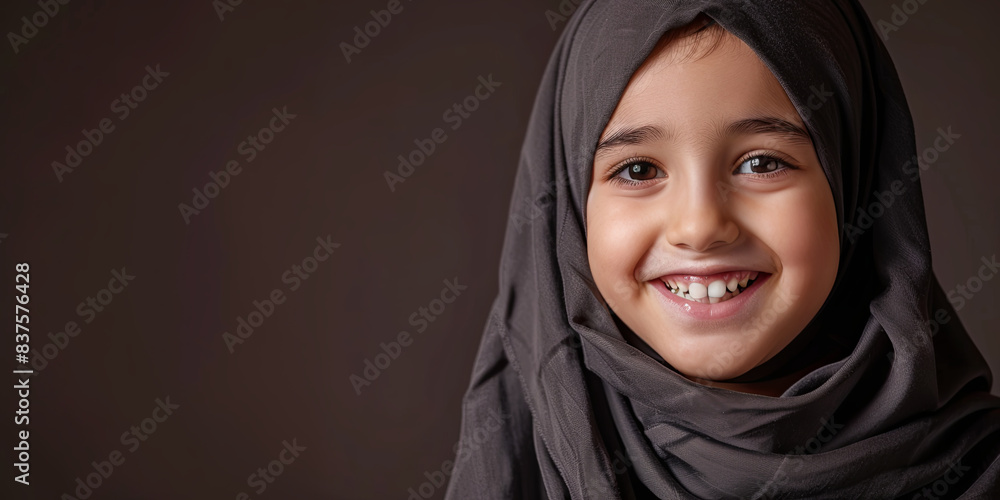 a cute smiling girl wearing a hijab, generative AI a cute smiling girl wearing a hijab, generative AI