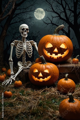 Halloween illustration spookiest Pumpkin