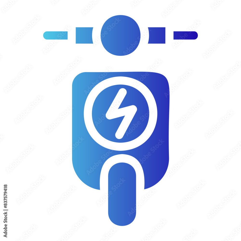 Electric scooter icon with glyph gradient style Electric scooter icon with glyph gradient style