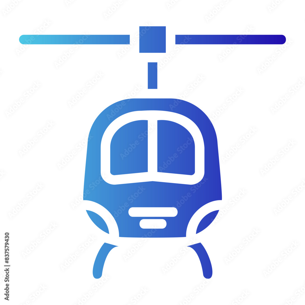 Helicopter icon with gradient glyph style Helicopter icon with gradient glyph style