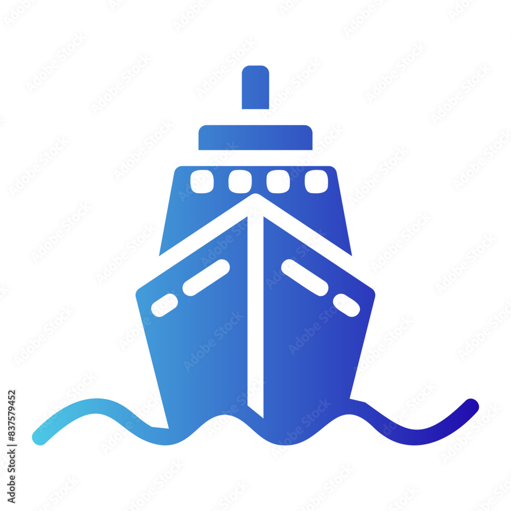 Cruise ship icon with glyph gradient style Cruise ship icon with glyph gradient style