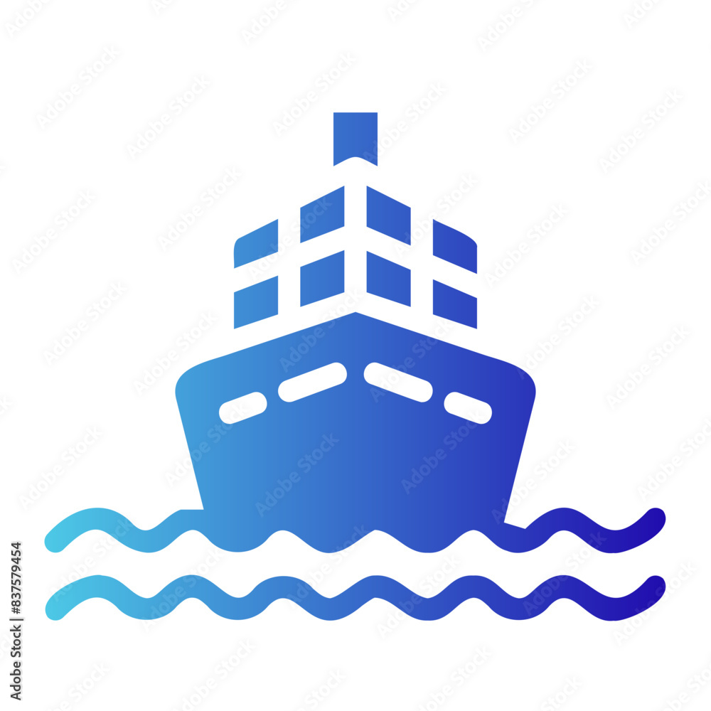 Cargo ship icon with glyph gradient style Cargo ship icon with glyph gradient style