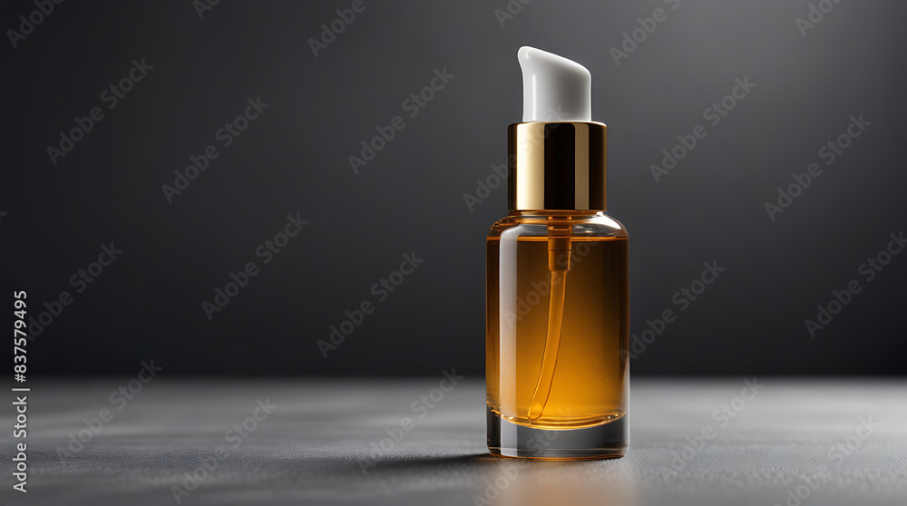 An oil or collagen serum Glass transparent plain bottle or case for cosmetic product mock up, with copy space
An oil or collagen serum Glass transparent plain bottle or case for cosmetic product mock up, with copy space