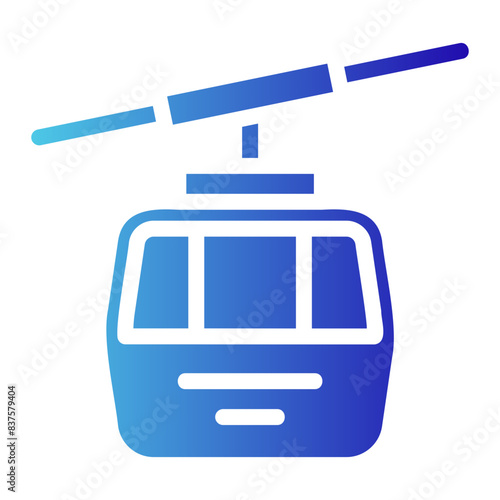 Cable car icon with glyph gradient style