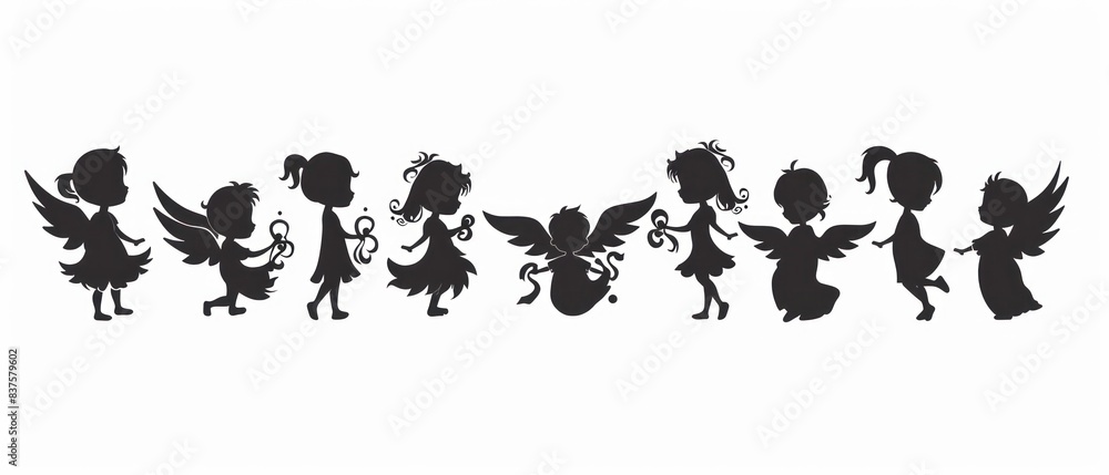 angels silhouette black and white angels silhouette black and white