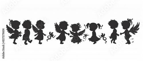 angels silhouette black and white © STOCKYE STUDIO