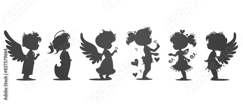 angels silhouette black and white © STOCKYE STUDIO