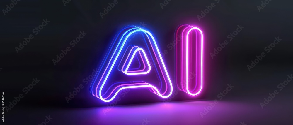 AI illustration glowing edges glass black background AI illustration glowing edges glass black background