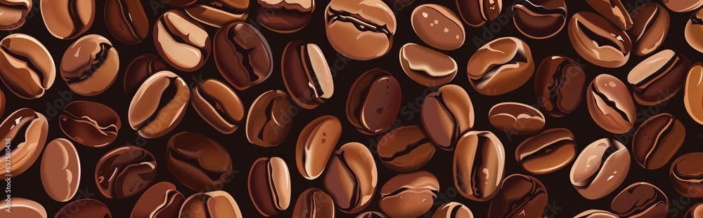 Fototapeta premium brown coffee bean background, Ai generated Images