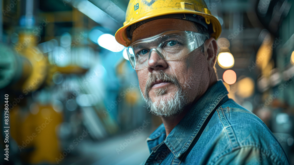 portrait of the worker in the context of the industrial setting, using the factory as a backdrop to tell a broader story of his role. portrait of the worker in the context of the industrial setting, using the factory as a backdrop to tell a broader story of his role.