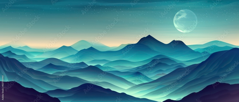 blue mountains abstract digital seamless pattern nostalgic landscapes blue mountains abstract digital seamless pattern nostalgic landscapes