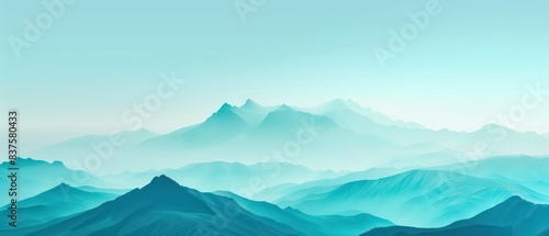 blue mountains abstract digital seamless pattern nostalgic landscapes