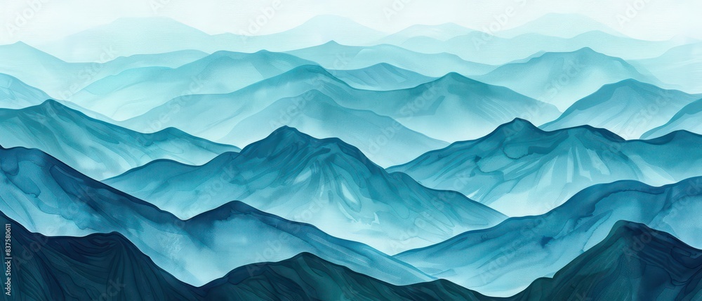 Obraz premium blue mountains abstract digital seamless pattern nostalgic landscapes