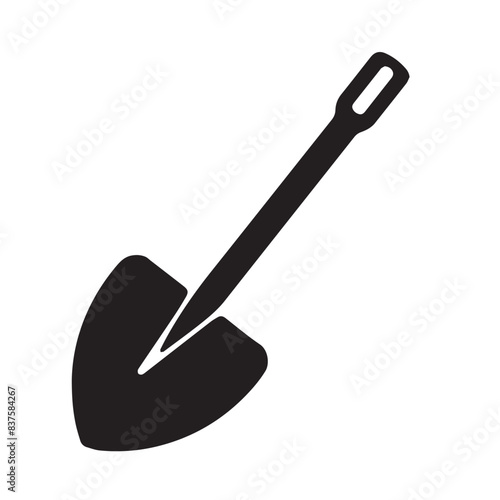 Shovel in cartoon, doodle style . Image for t-shirt, web, mobile apps and ui. Isolated 2d vector illustration in logo, icon, sketch style, Eps 10, black and white. AI Generative