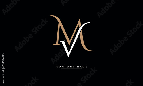 VM, MV, V, M Abstract Letters Logo Monogram
