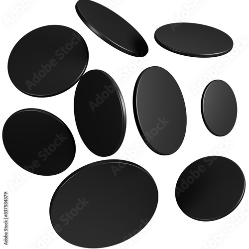 3D illustration of a black abstract object