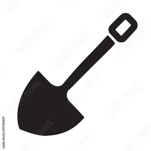 Shovel in cartoon, doodle style . Image for t-shirt, web, mobile apps and ui. Isolated 2d vector illustration in logo, icon, sketch style, Eps 10, black and white. AI Generative