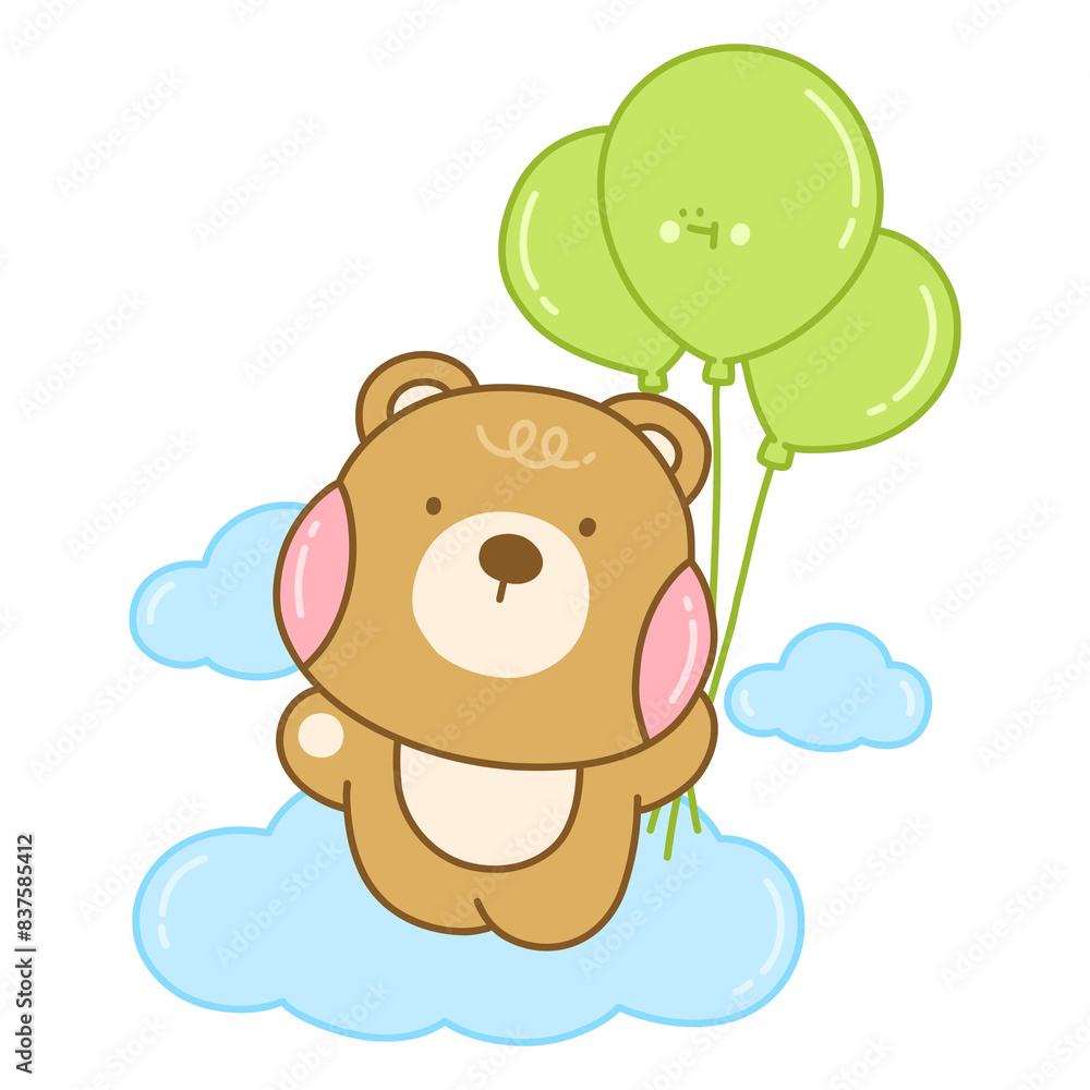 Fototapeta premium teddy bear with balloon 