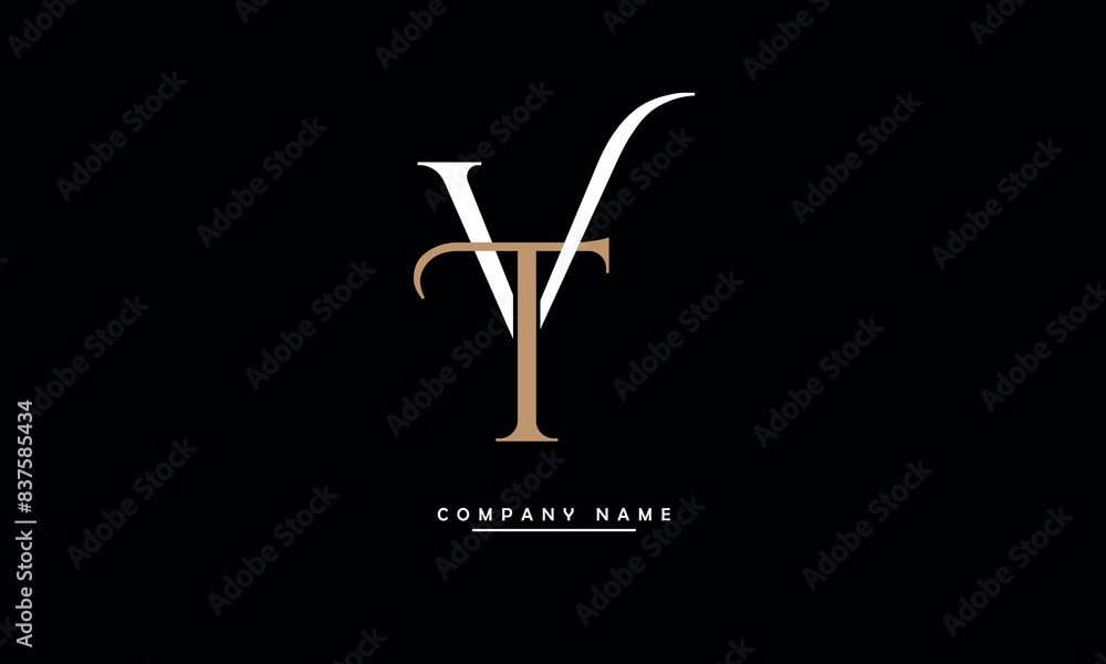 TV, VT, T, V Abstract Letters Logo Monogram TV, VT, T, V Abstract Letters Logo Monogram
