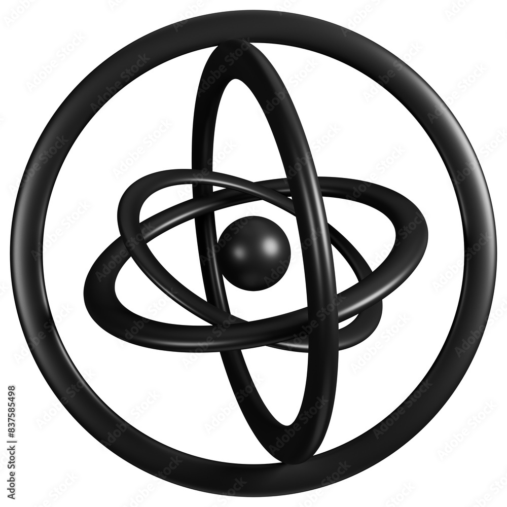3D illustration of a black abstract object 3D illustration of a black abstract object