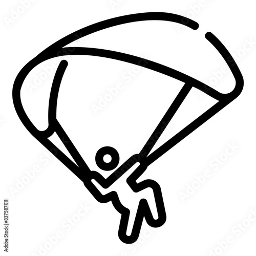 paragliding outline icon